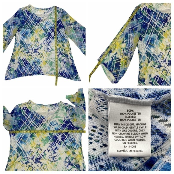 SHARKBITE Floral Multicolor 3/4 Sleeve Blouse - Picture 12 of 13